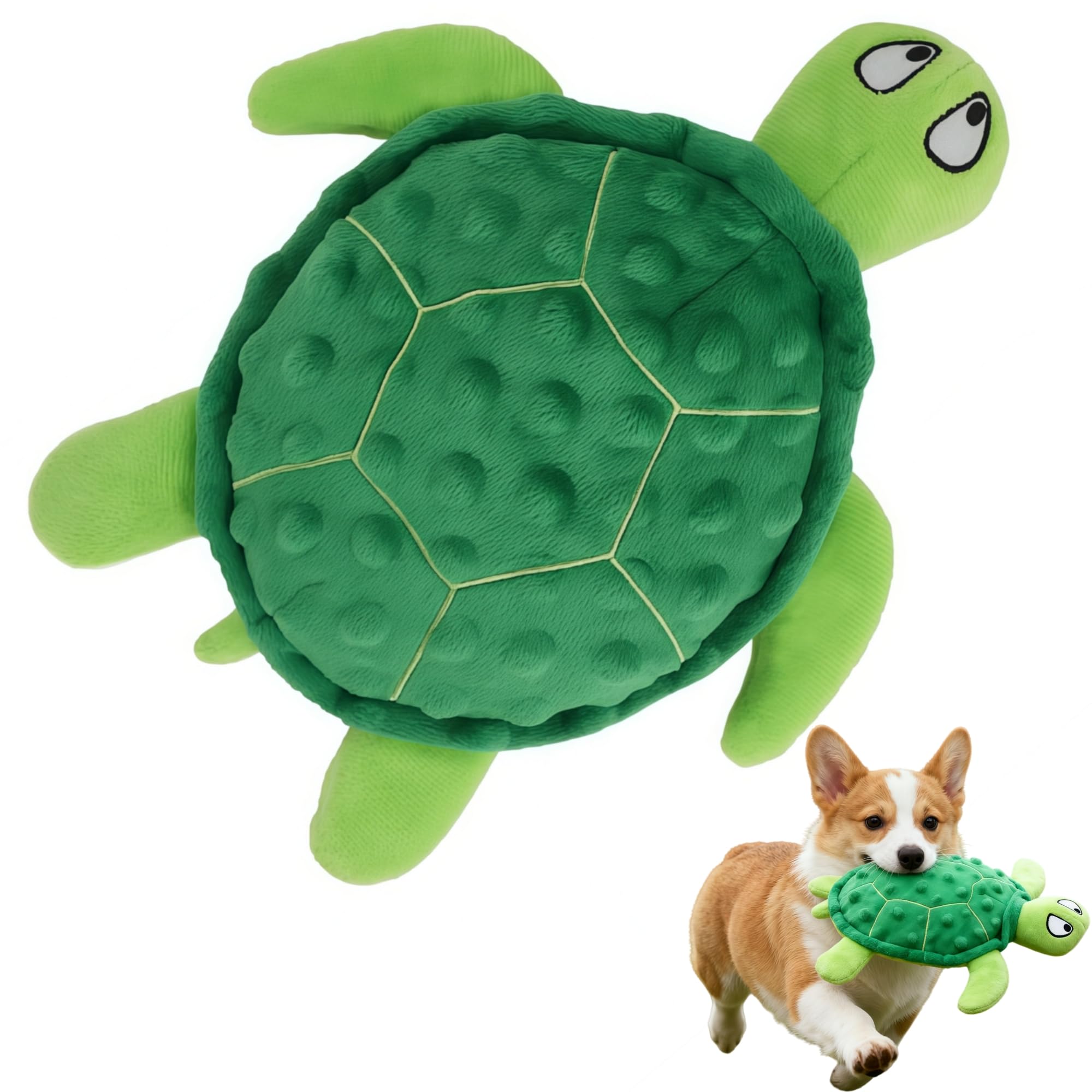 PandySarp Plush Turtle Dog Toy with Squeaker for Small Dogs and Puppies