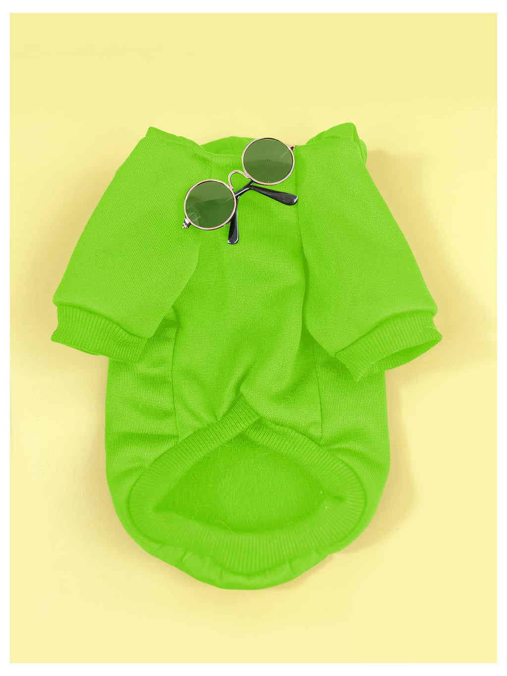QWINEE 3Pcs Dog Hoodie Cat Apparel Dog Custume Set with Necklace and Sunglasses Pet Clothes for Puppy Small Medium Dogs Cats Green X-Large