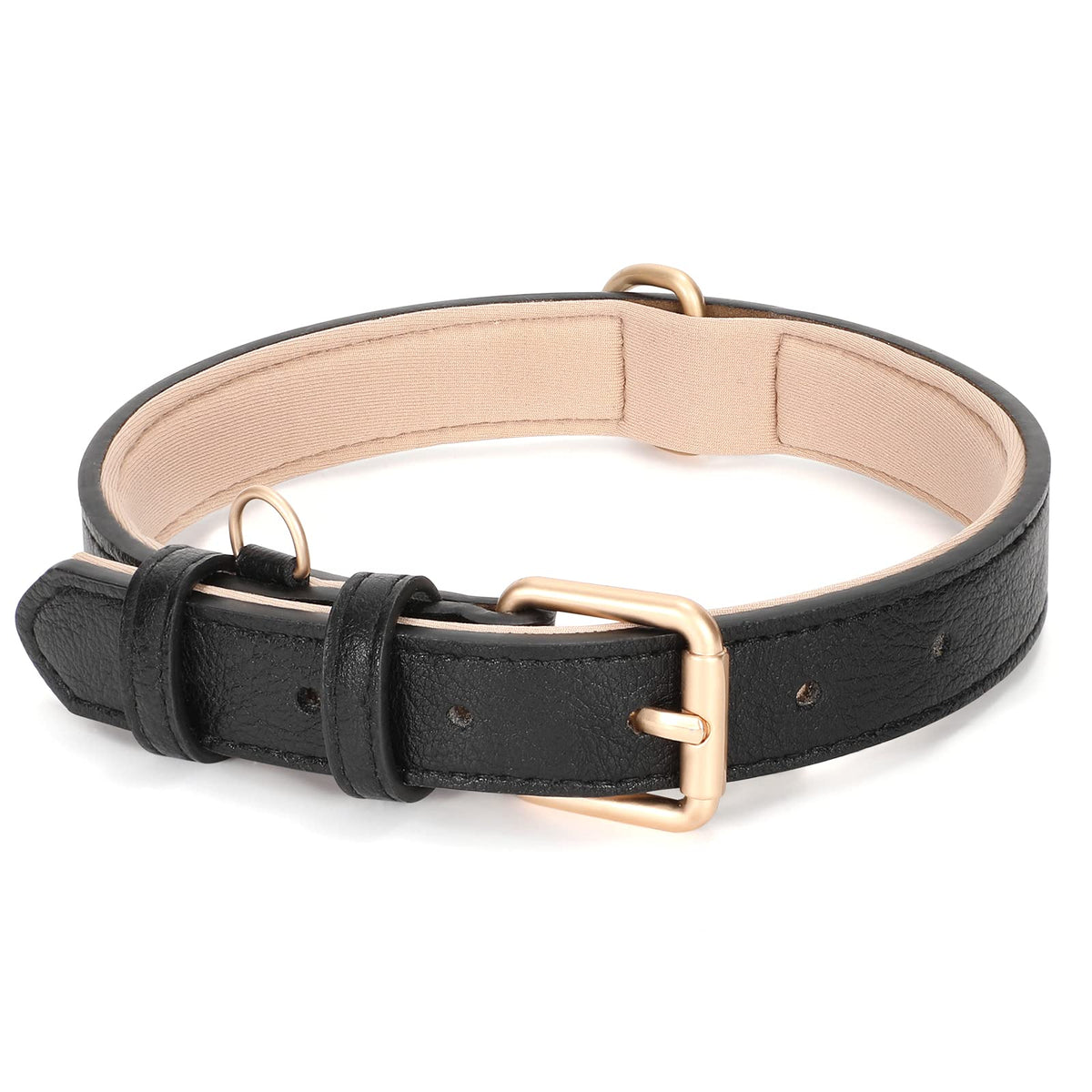 WHIPPY Airtag Leather Dog Collar GPS Tracker Air Tag Puppy Collar Adjustable Soft Leather Padded Dog Collar with Airtag Holder Case for Small Medium Large Dog Pet Backpack,Pink,S