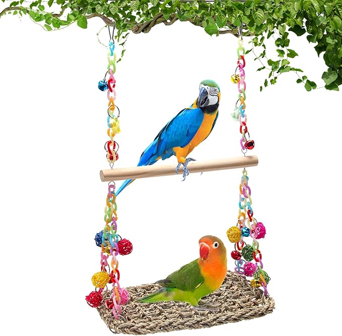 Bird Swing Toys Coolrunner Bird Hammock Bed Hanging Swing Nest Cotton