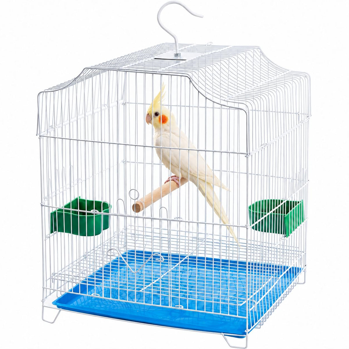 Small Bird Cage, Lightweight Hanging Travel Cage with Removable Tray