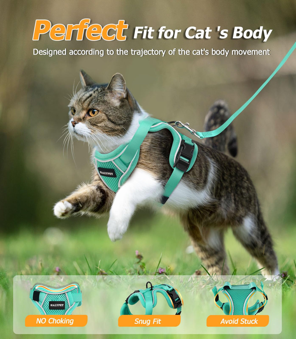 Cat Harness and Leash Set,Escape Proof Kitten Harness,Green