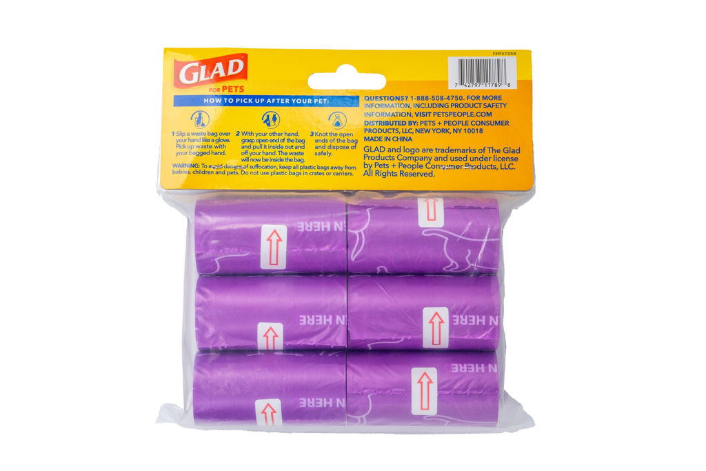 Glad for Pets Scented Dog Waste Bags, Lavender Scent, Purple, 90 Count