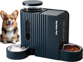Gardner Pet Automatic Gravity Food Feeder and Water Dispenser, 1.8 Gallons*2 Stainless Steel Two-in-One Set Large Capacity Dispenser for Pets Dogs, Puppies, Kittens (Dark Blue)