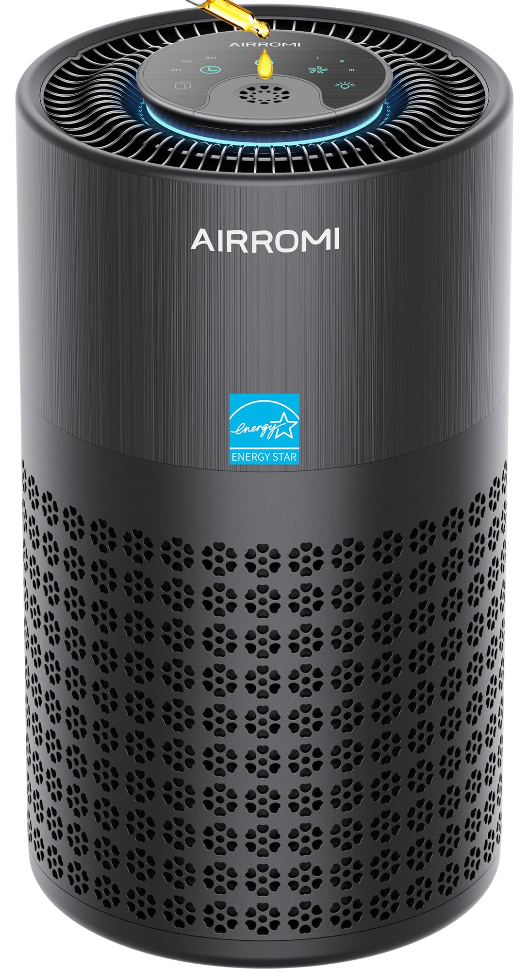AIRROMI Air Purifier for Bedroom with HEPA 3-in-1 Filter, Pet Air Purifier for Home Cat Pee Smell, Covers Upto 990 Ft², Quiet 360°intake Air Cleaner for Pet Hair,Allergies,Pollen,Smoke A2001 Purple