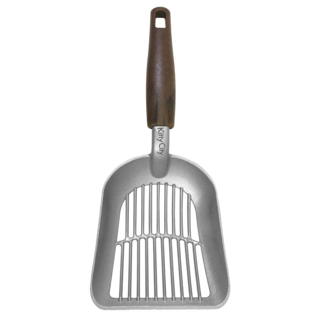 Kitty City Metal Cat Litter Scoop – Durable Non-Stick Aluminum Cat Scoop with Ergonomic Handle, Wide Slotted Design for Easy Cleaning, Reusable & Long-Lasting
