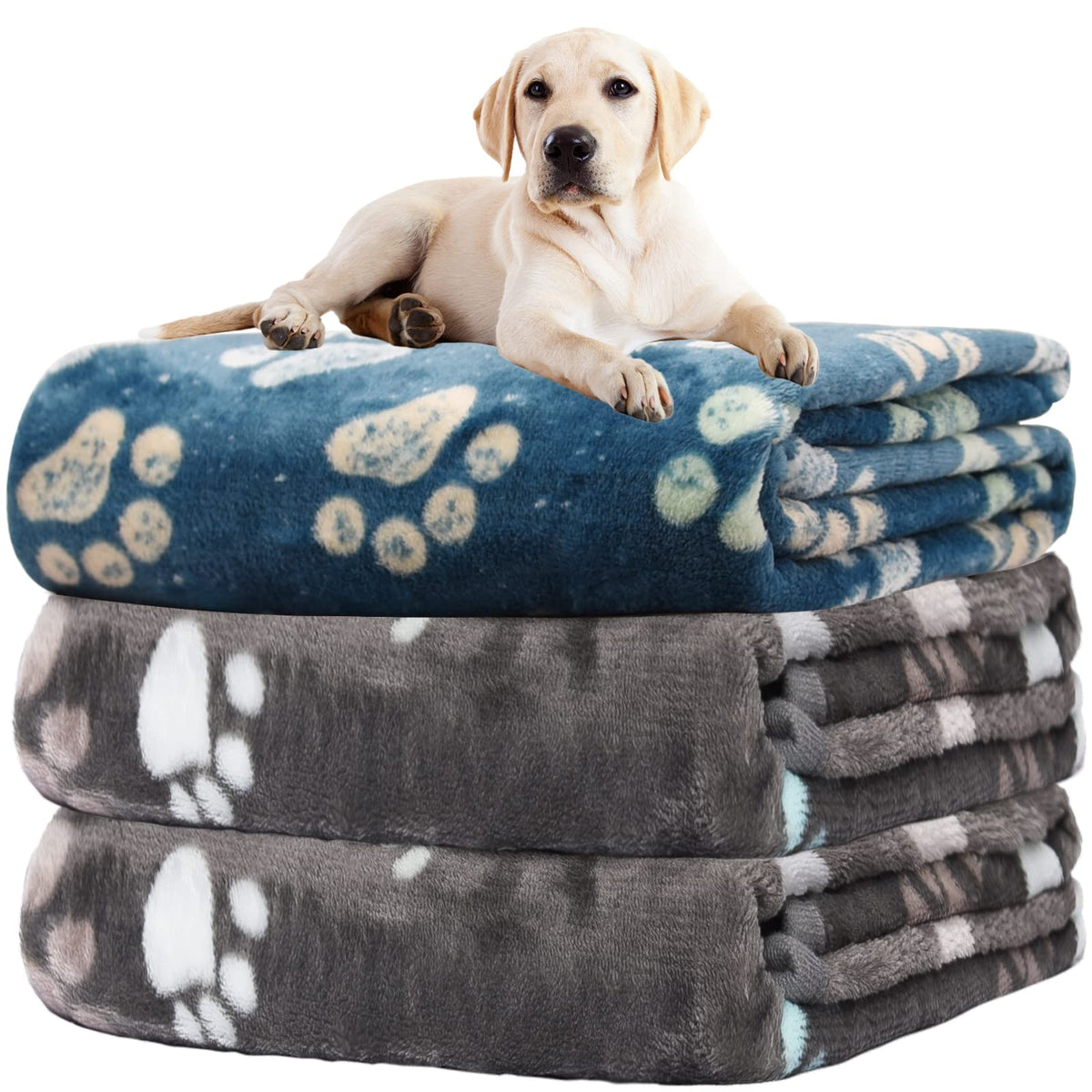 Rezutan 3 Pack Premium Soft Dog Blanket for Medium Dogs Puppy & Cat
