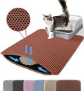 Petinstinct Jumbo Cat Litter Mat, 46x26 Inches Double Layer Honeycomb Litter Trapping Mat, Non Slip Waterproof Urine Proof Extra Large Cat Litter Box Mat, Kitten Supplies and Essentials, XXL, Purple