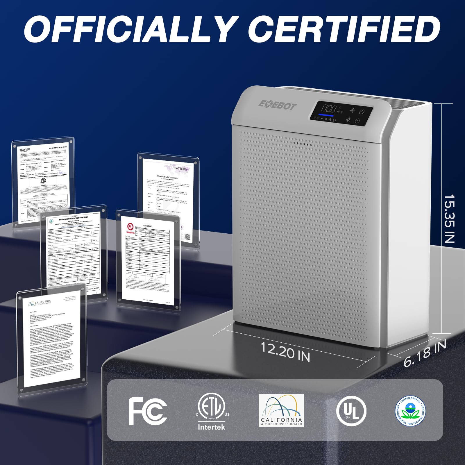 Air Purifiers for Home Large Room, Cover Up to 2,330 Ft² with True HEPA Filter & Washable Pre-Filter, Sleep Mode, PM2.5 Air Quality Monitor, Air Purifier for Bedroom, Pet Hair, Dust, Smoke, White