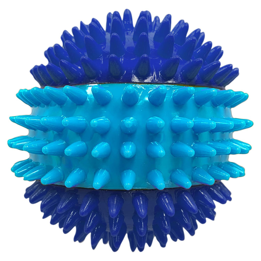 Nerf Dog 3.7in TPR 3-Part Spike Squeak Ball Dog Toy - Dark Blue/Light Blue