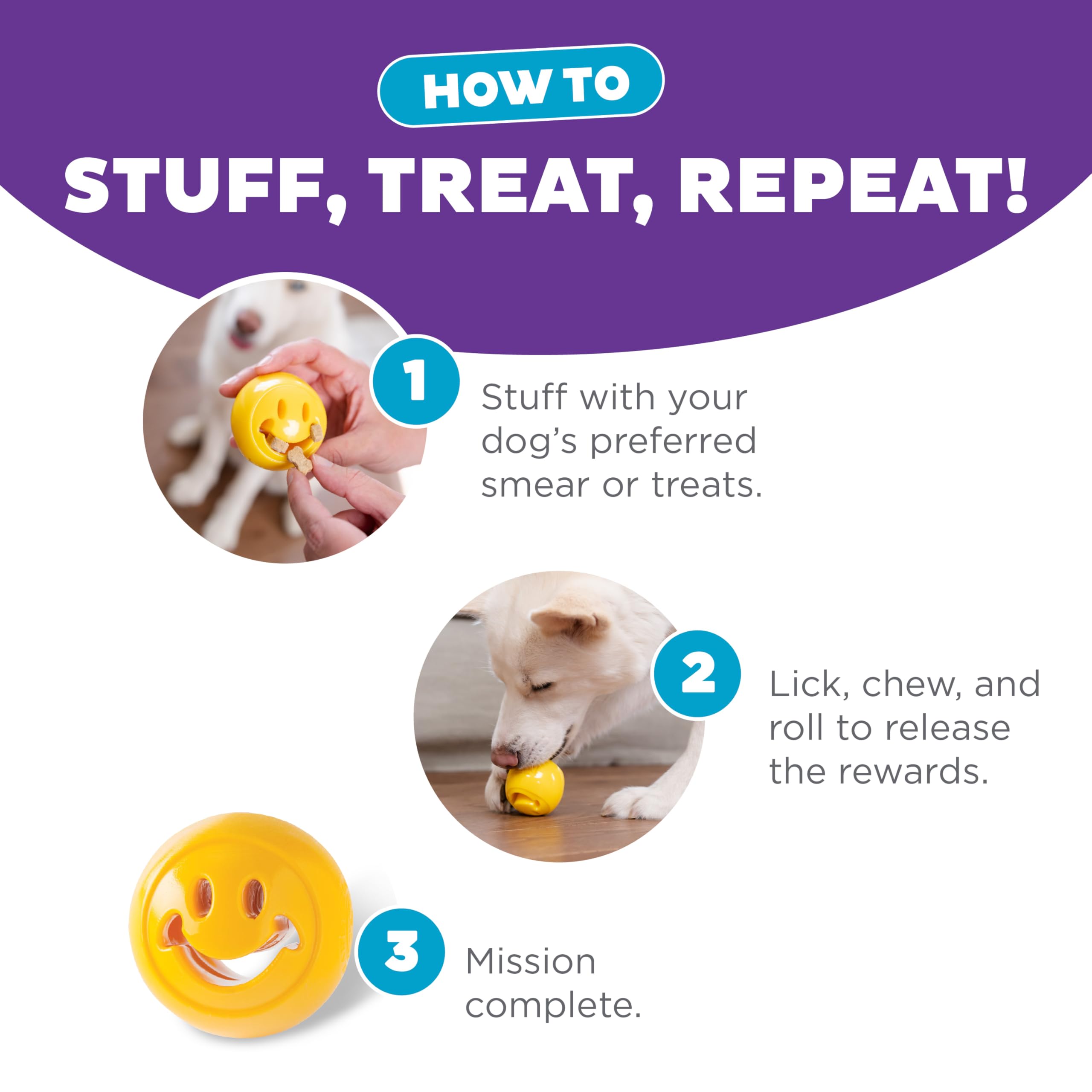 Outward Hound Nooks Happiness Interactive Durable Treat-Dispensing Dog Toy, Stuffable Puzzle Ball for Solo Play or Pair with Large Snoop, Mint-Scented, No BPA