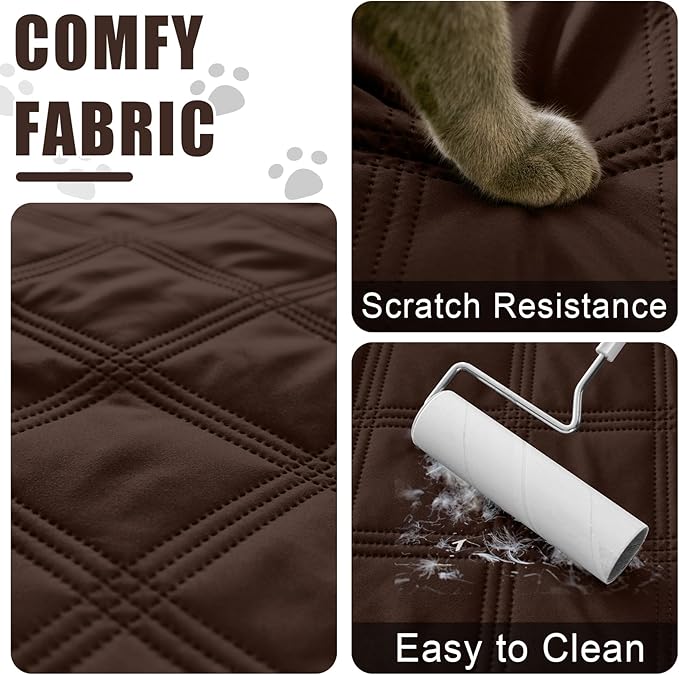 Smiry Waterproof Dog Bed Cover Blanket 40x50, Soft Reversible Pet Blanket, Washable Leakproof Cats Dogs Couch Cover for Sofa, Couch, Furniture, Chocolate/Chocolate
