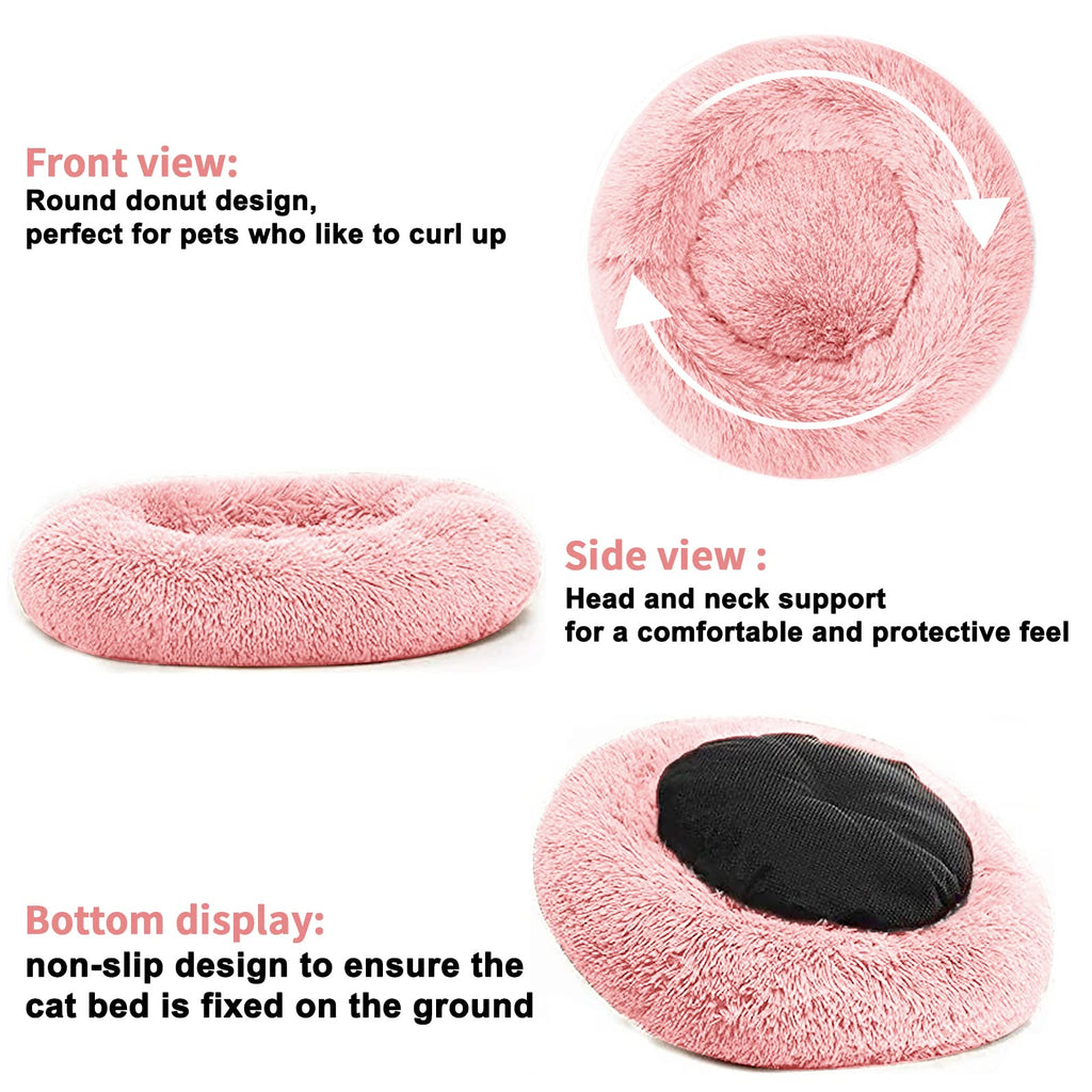 Cat Beds for Indoor Cats,20 Inch Dog Bed for Small Melium Large Dogs, Washable-Round Pet Bed for Puppy and Kitten with Slip-Resistant Bottom