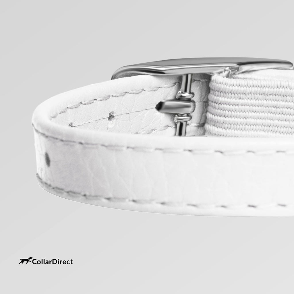 Soft Leather Cat Collar with Safety Elastic Strap