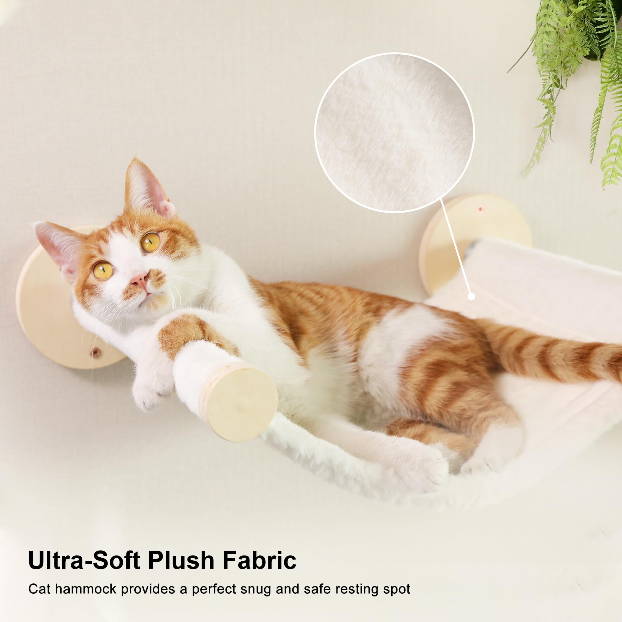 FUKUMARU Cat Wall Shelves, 5 in 1 Set, Beige