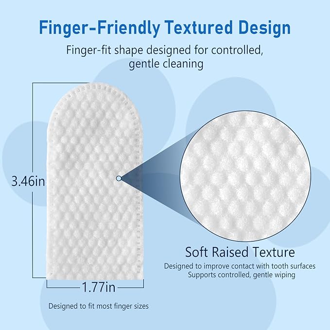 GIFTMISSU 80 Counts Pet Dental Finger Wipes for Dogs and Cats - Disposable Dog Teeth Cleaning Wipes for No-Rinse Daily Oral Care, Pet Tooth Cleaning Wipes