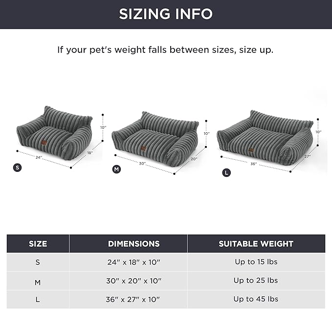 Bedsure ComfyFleece™ Shown on TV Dog Couch for Medium Dogs,36in Warm Grey