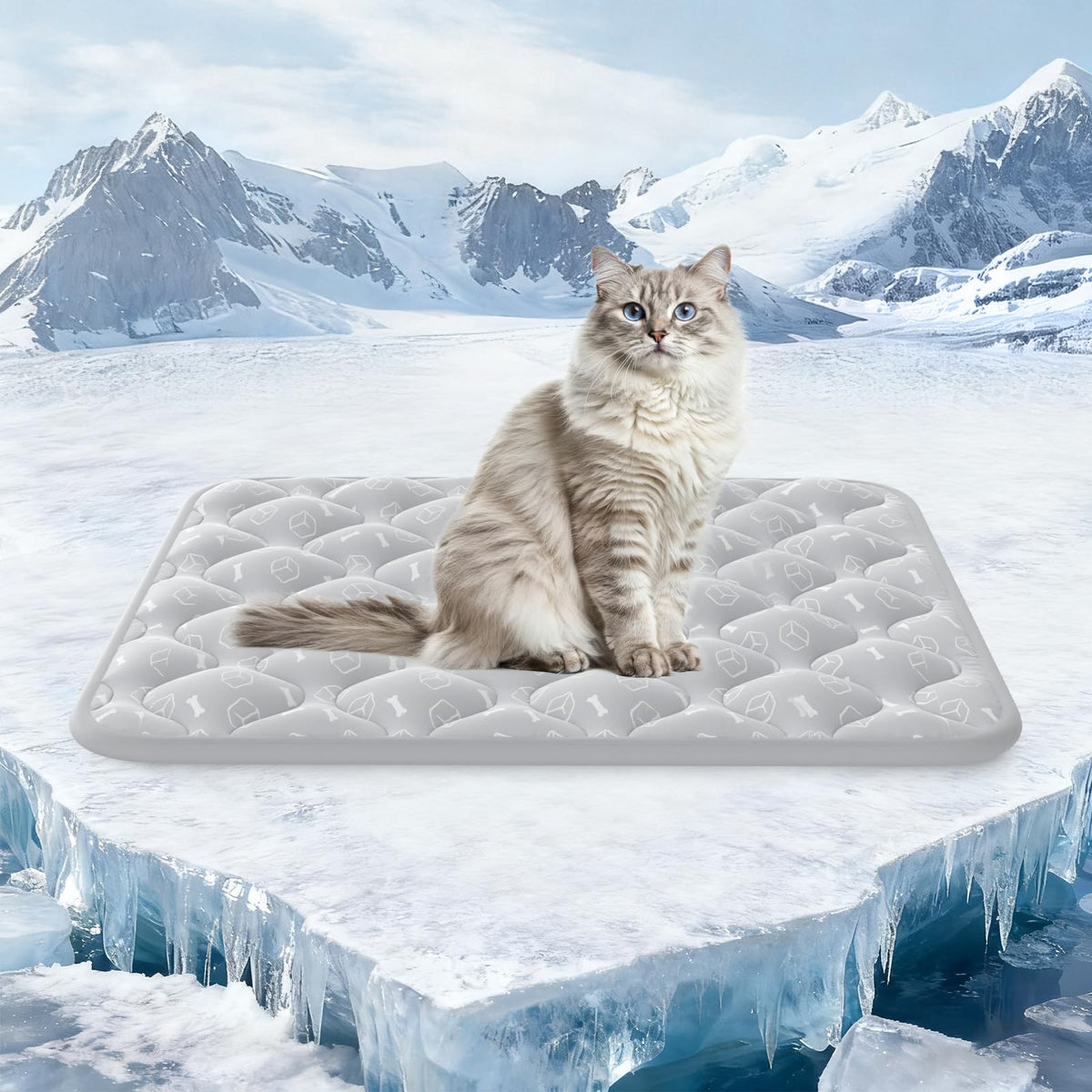 Rywell Dog Cooling Mat 2.0, Ocean Blue,30" x 20" Thick & Durable Cooling Mat for Dogs, Long-Lasting Cool with Waterproof & Color-Changing Arc-Chill Tech (Q-Max>0.5) Washable& Non-Toxic
