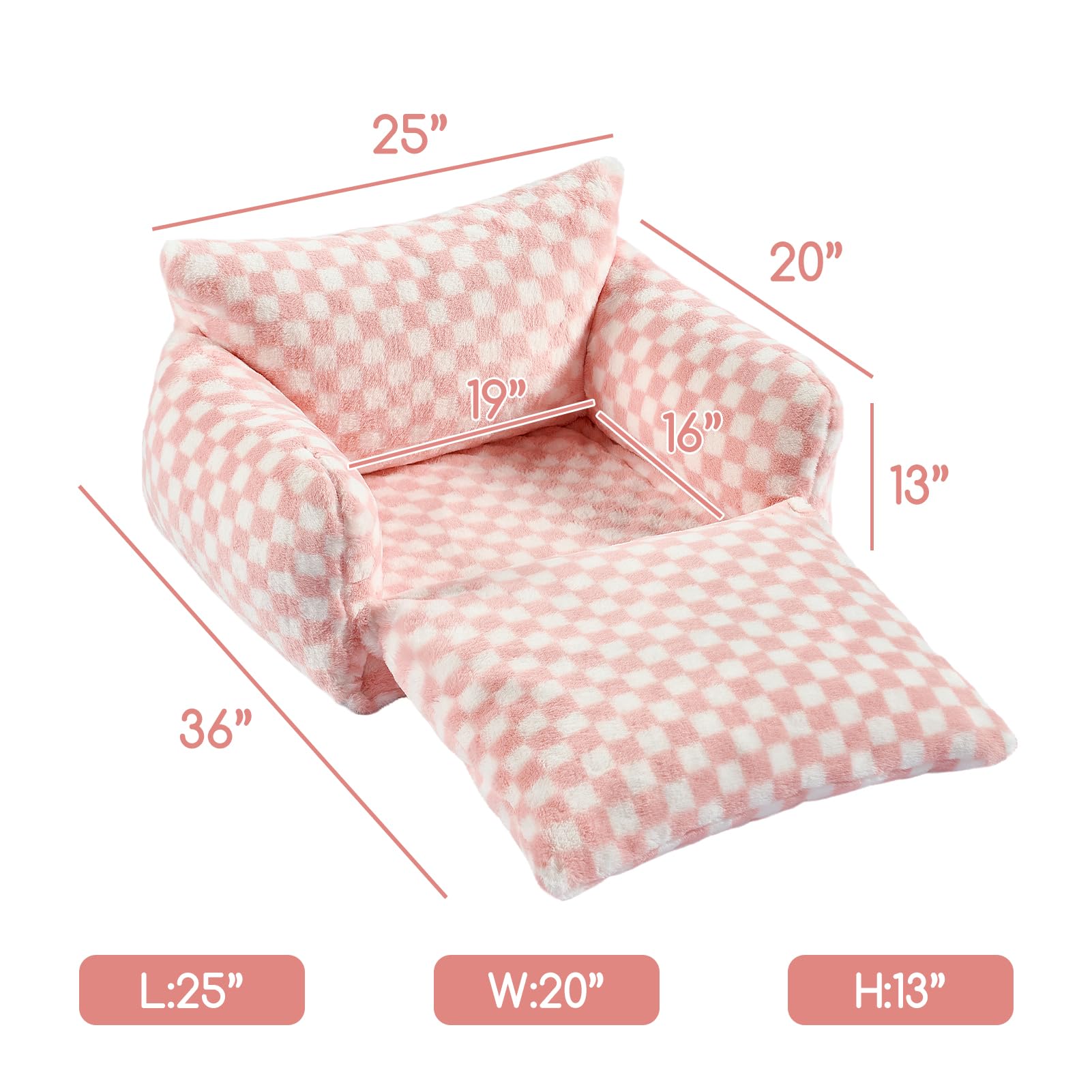Hollypet Cat Bed Small Dog Orthopedic Couch Beds for Pets up to 20 lbs