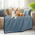Luciphia Waterproof Pet Blanket for Medium Large Dogs Soft Cat Sherpa Calming Thick Cover Leakproof Cozy Puppy Sofa Bed Car Couch Protector(Blue/Navy,41x31 inches)