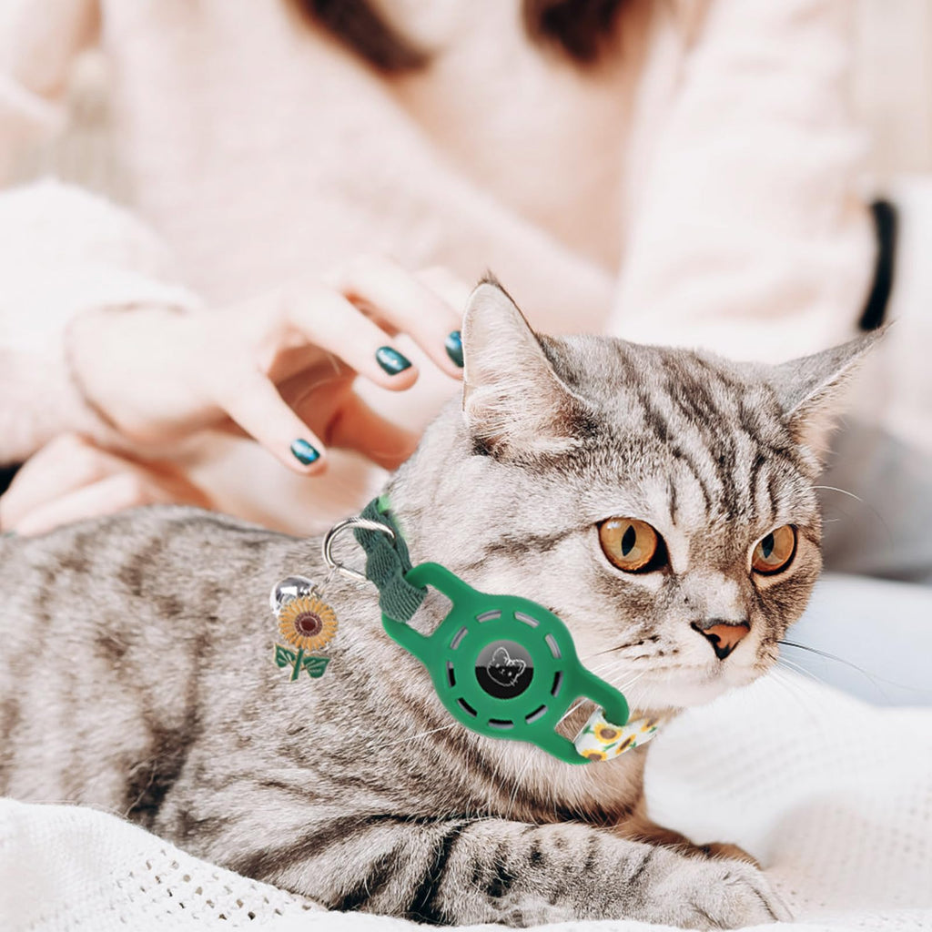 BINGPET AirTag Cat Collar Breakaway, Collar with Airtag Holder and Bell