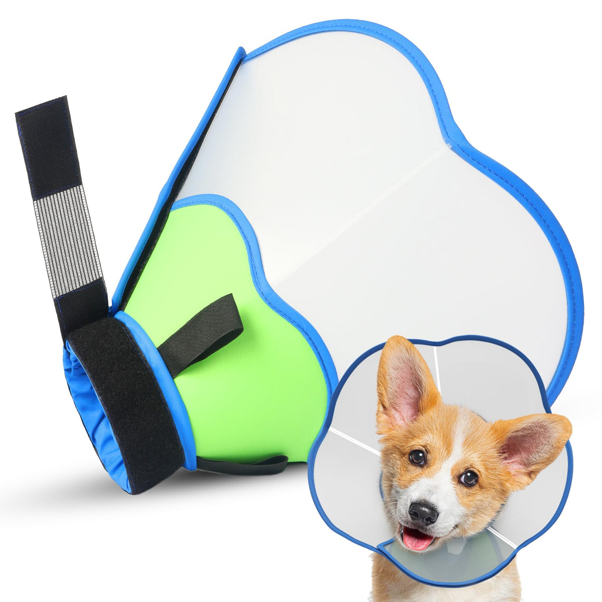 Hard & Heavy Plastic Dog Cone Collar Alternative for Medium Dogs (French Bulldog Dachshund),Pet Neck Head Protective Cone Anti-Lick, Adjustable Elizabethan Recovery Collar Cone of Shame for Healing