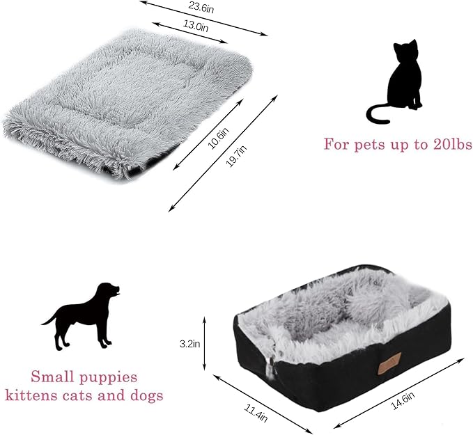 Self Warming Cat Bed, Foldable Self Heated Cat Mat Extra Warm Thermal Heating Pet Pad 24 x 20 inch for Indoor Outdoor Cats, Non-Slip Bottom Washable Non Electric Black