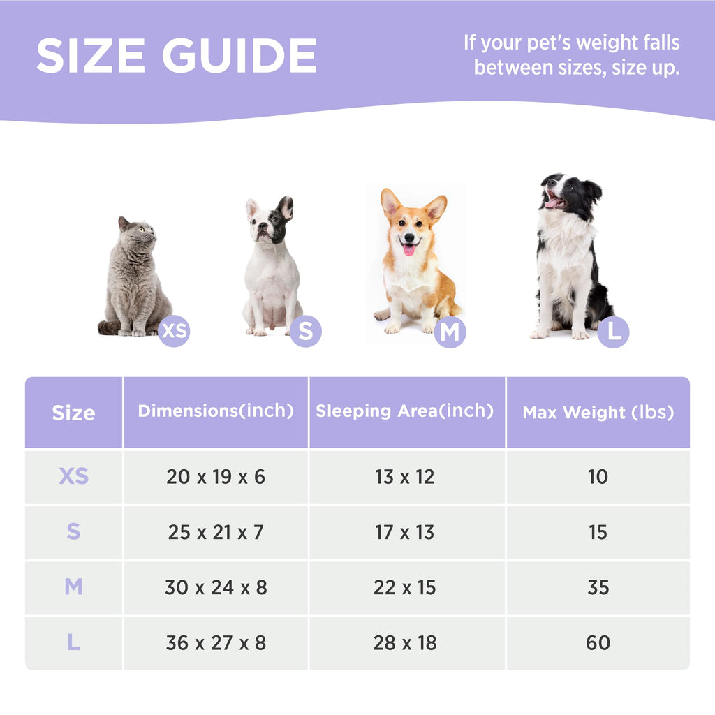 LE SURE Cute Dog Bed for Medium Dogs Jacquard Washable Pet Beds,30x24x8in