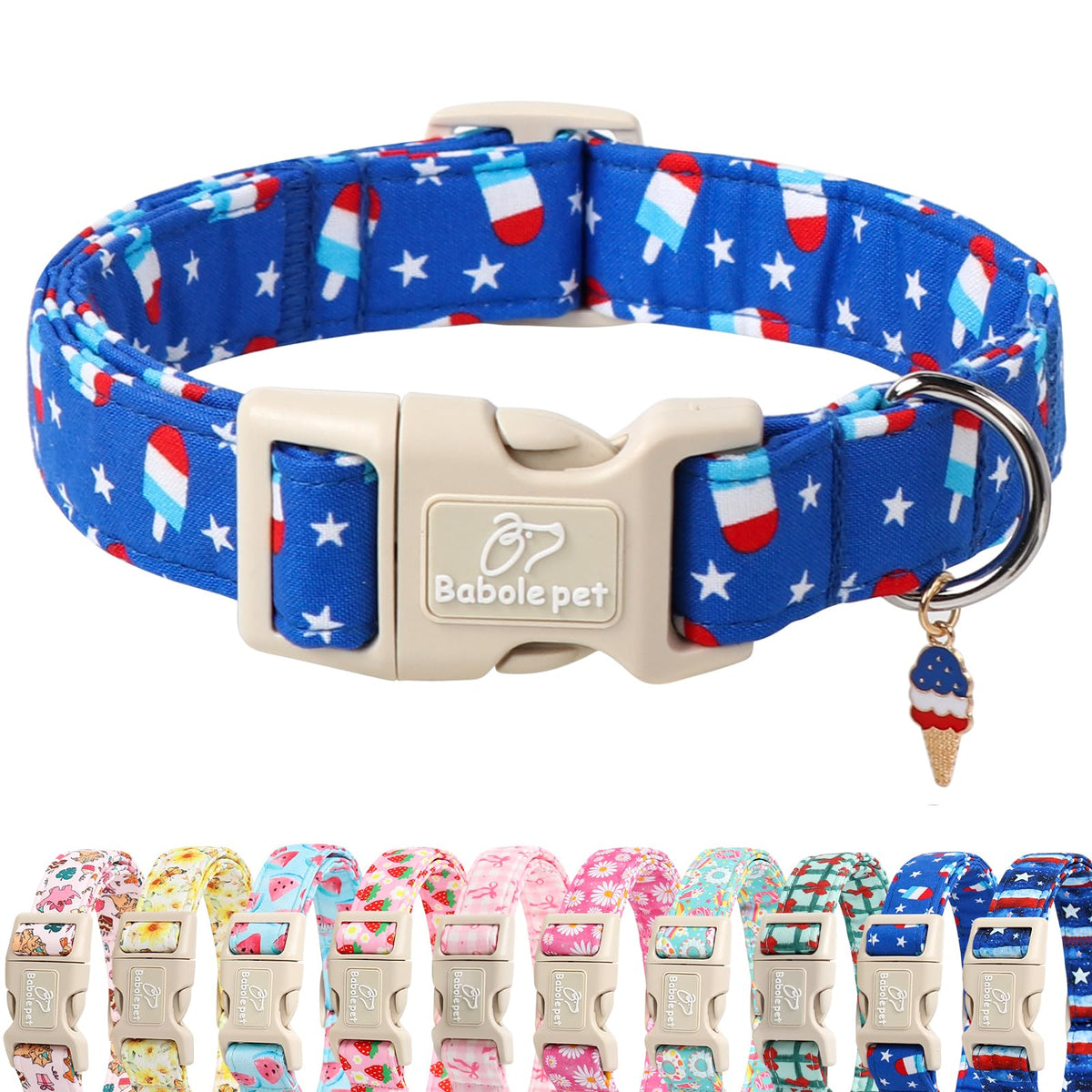 Babole Pet Christmas Dog Collar - Cute Pink Cozy Christmas Puppy Collar with Safety Buckle, Soft Adjustable Holiday Dog Collars for Small Medium Large Dogs S