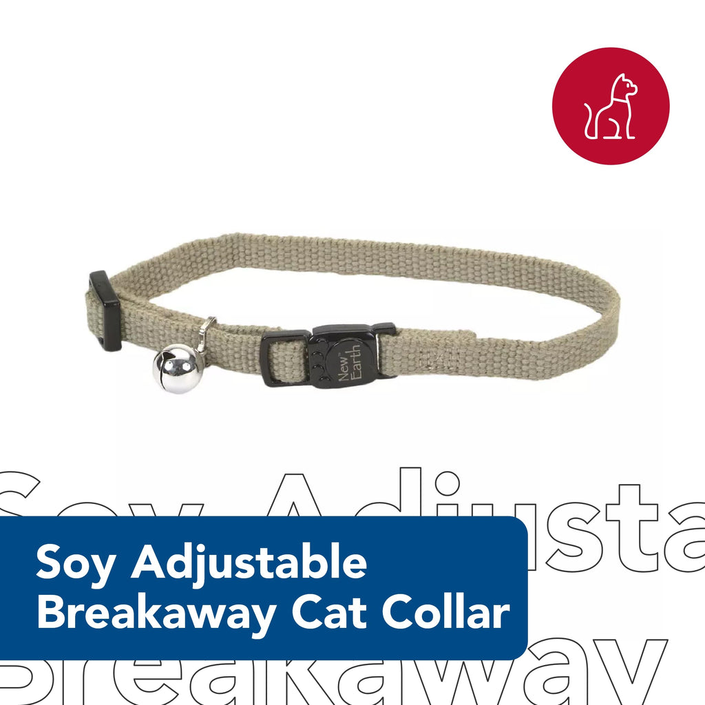 Coastal Pet New Earth Soy Adjustable Breakaway Cat Collar - Eco-Friendly, Odor-Resistant and Adjustable Cat Collar, Cranberry, 3/8" x 08"-12"