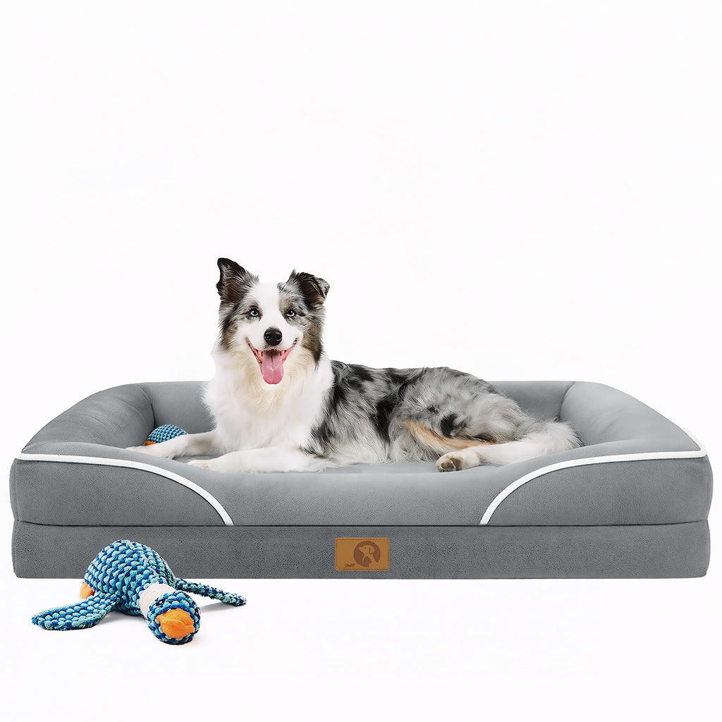 Homemate Dog Bed Large Sized Dog: 42"x30" Orthopedic Pet Bed with Toy
