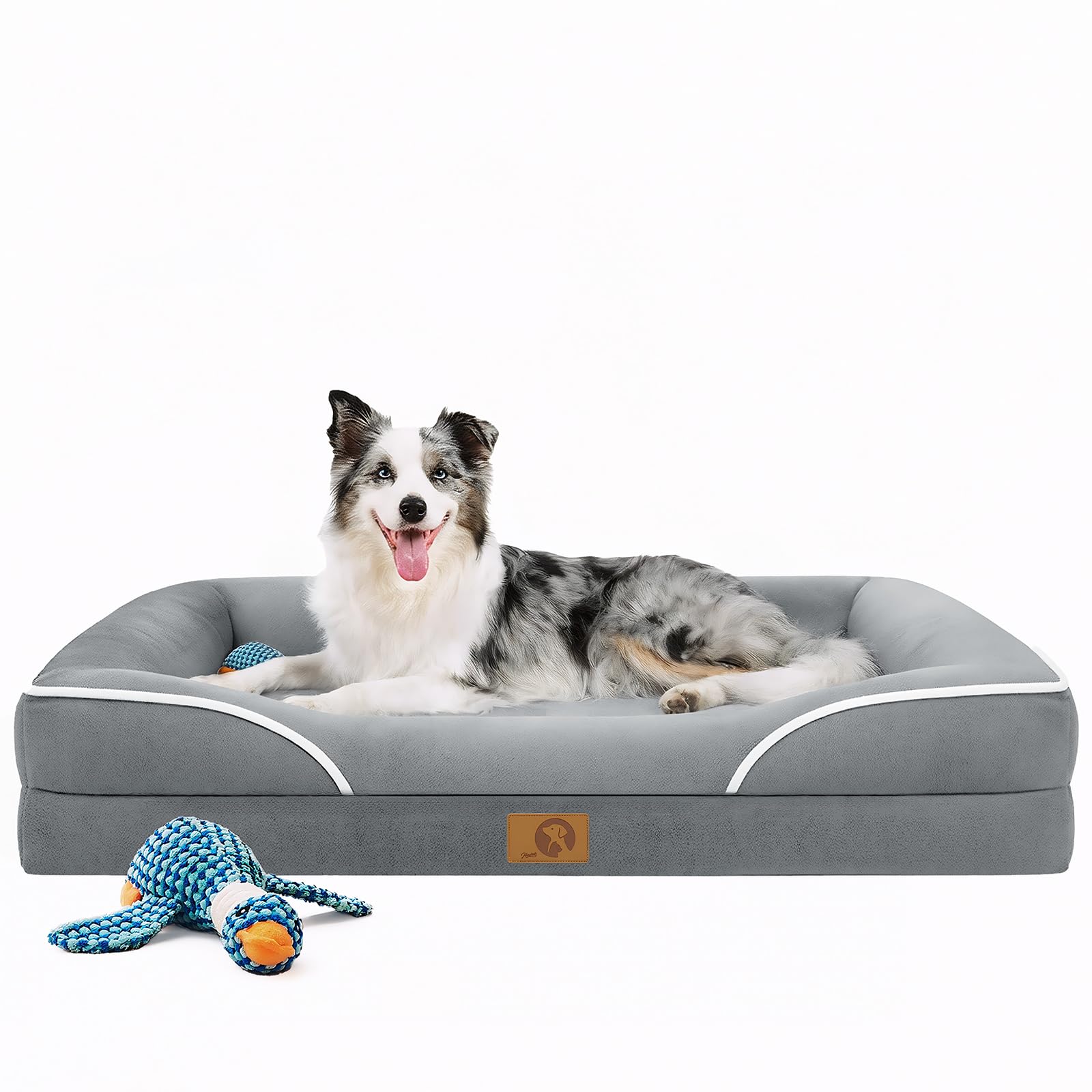 Homemate Dog Bed Large Sized Dog: 42"x30" Orthopedic Pet Bed with Toy