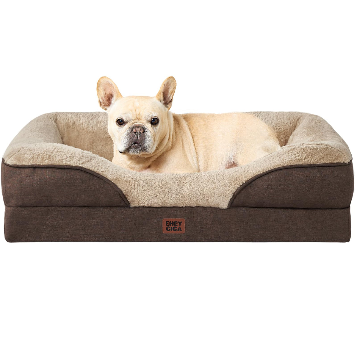 EHEYCIGA Orthopedic XL Dog Bed for Large Dog, Memory Foam Dog Couch, Beige