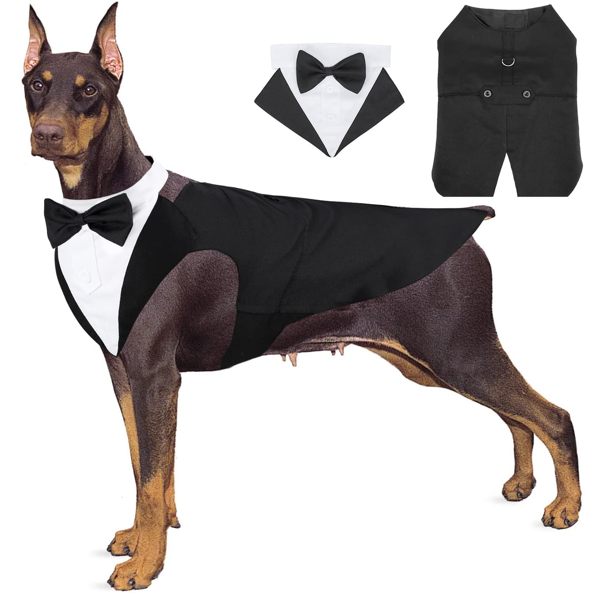 Segarty Dog Bow Tie, Adjustable Yellow Plaid Bowtie Collar for Neck Girth 10.2-12.6in, Medium Neck Tie Tuxedo Comfortable Cotton Boy Pet Grooming Accessory for Formal Wedding Holiday Birthday Party