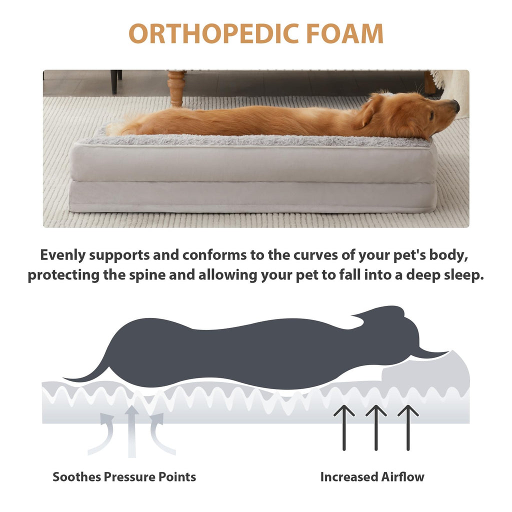 BFPETHOME Orthopedic Washable Dog Bed, Sleeping Couch for Large Senior Dogs