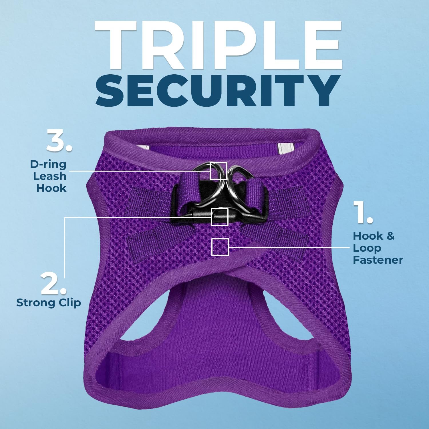 Best Pet Supplies Voyager Step-in Air All Weather Mesh Harness and Reflective Dog 5ft Leash Combo with Neoprene Handle, for Small, Medium and Large Breed Puppies - Purple, Medium