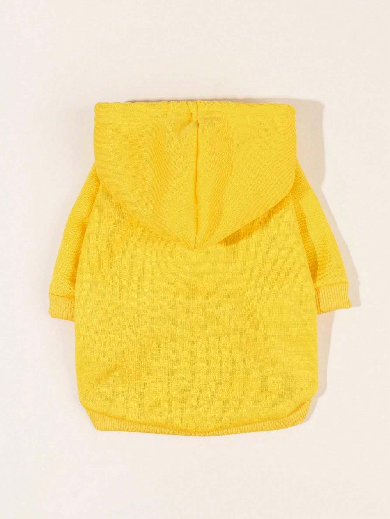 QWINEE Basic Dog Hoodie Sweatshirt Puppy Sweater Warm Cat Costumes Pet Clothes for Chihuahua Puppy Kitten Small Medium Dogs Yellow X-Small