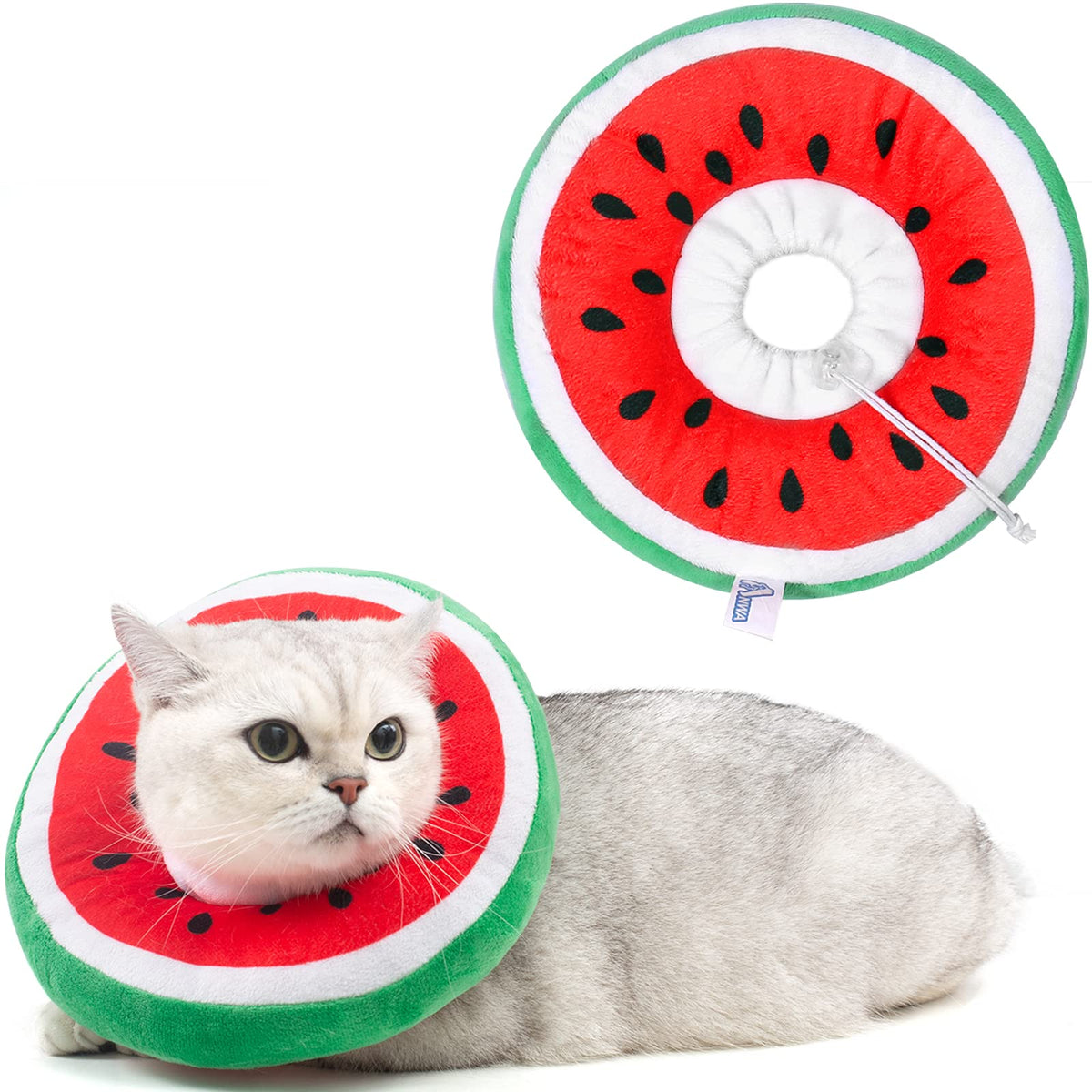 ANWA Adjustable Cat Cone Collar Soft, Cute Cat Donut Collar After Surgery
