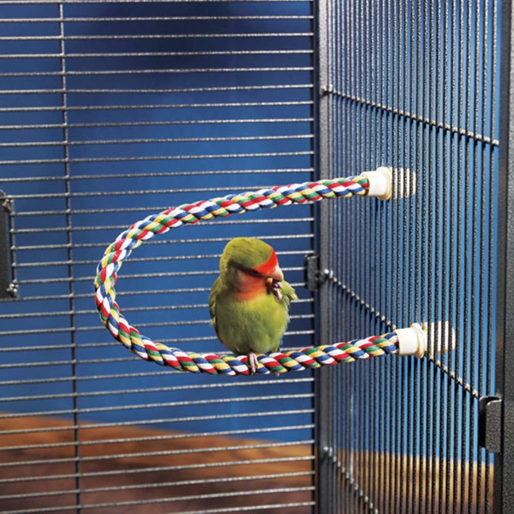 JW Pet Comfy Perch For Birds Flexible Multi-color Rope, Large - 21" Length