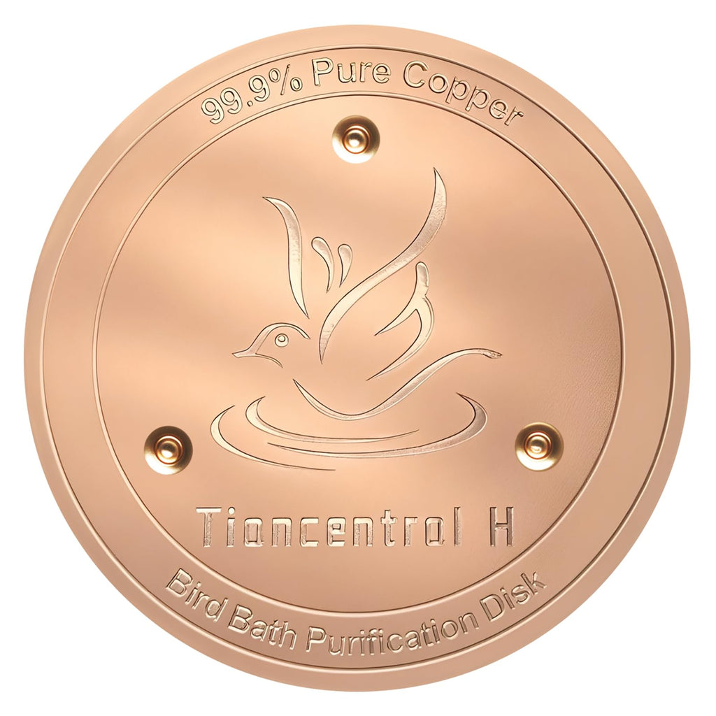 TIANCENTRAL H Bird Bath Copper Disk 2PCS-99.99% Pure Copper Cleaning Disk with Triple-Point Support 1mm Reinforced Water Purification Disk for Bird Baths,4 Inch