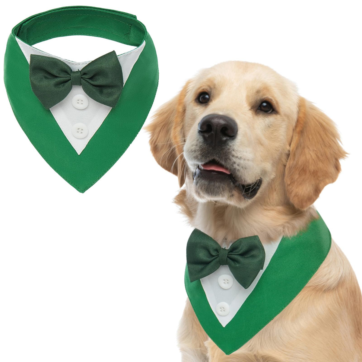 FUAMEY Dog Tuxedo for Large Dogs Suit Bandana Wedding Outfit Bow Tie Collar