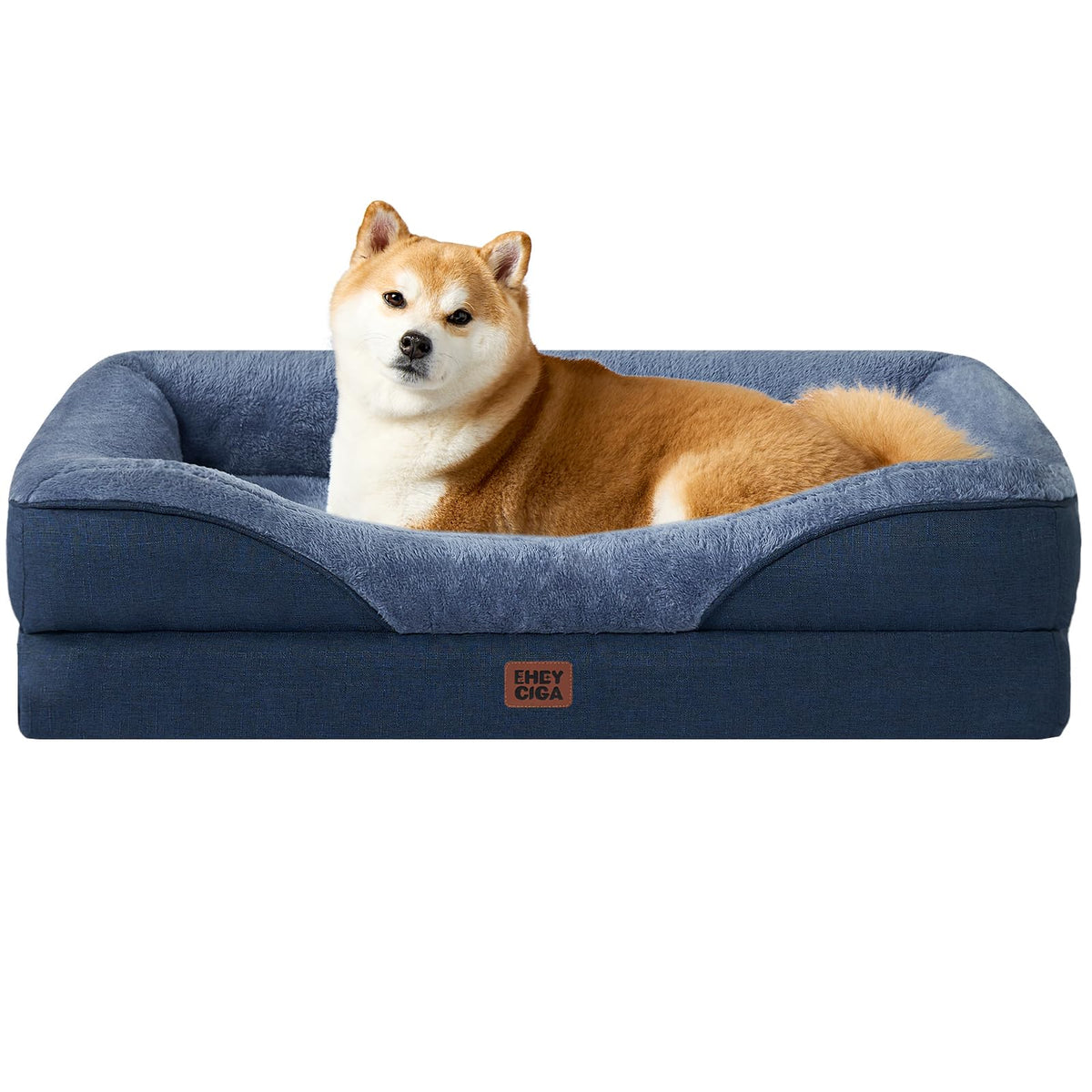 EHEYCIGA Orthopedic XL Dog Bed for Large Dog, Memory Foam Dog Couch, Beige