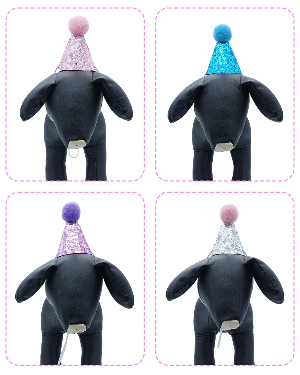 PET SHOW 5 Pack Mini Small Dog Hats Puppy Birthday Party Hats Cats Adjustable Holiday Hats Headband Kitten Hats Pet Grooming Costume Accessories