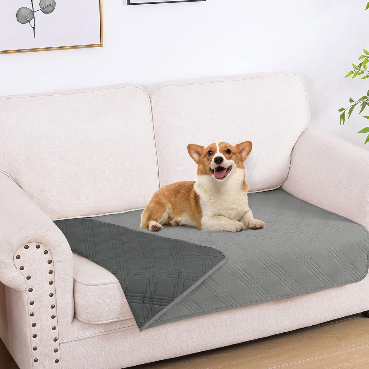 hyha Waterproof Reversible Dog Blanket, Soft Couch Cover for Dogs Washable