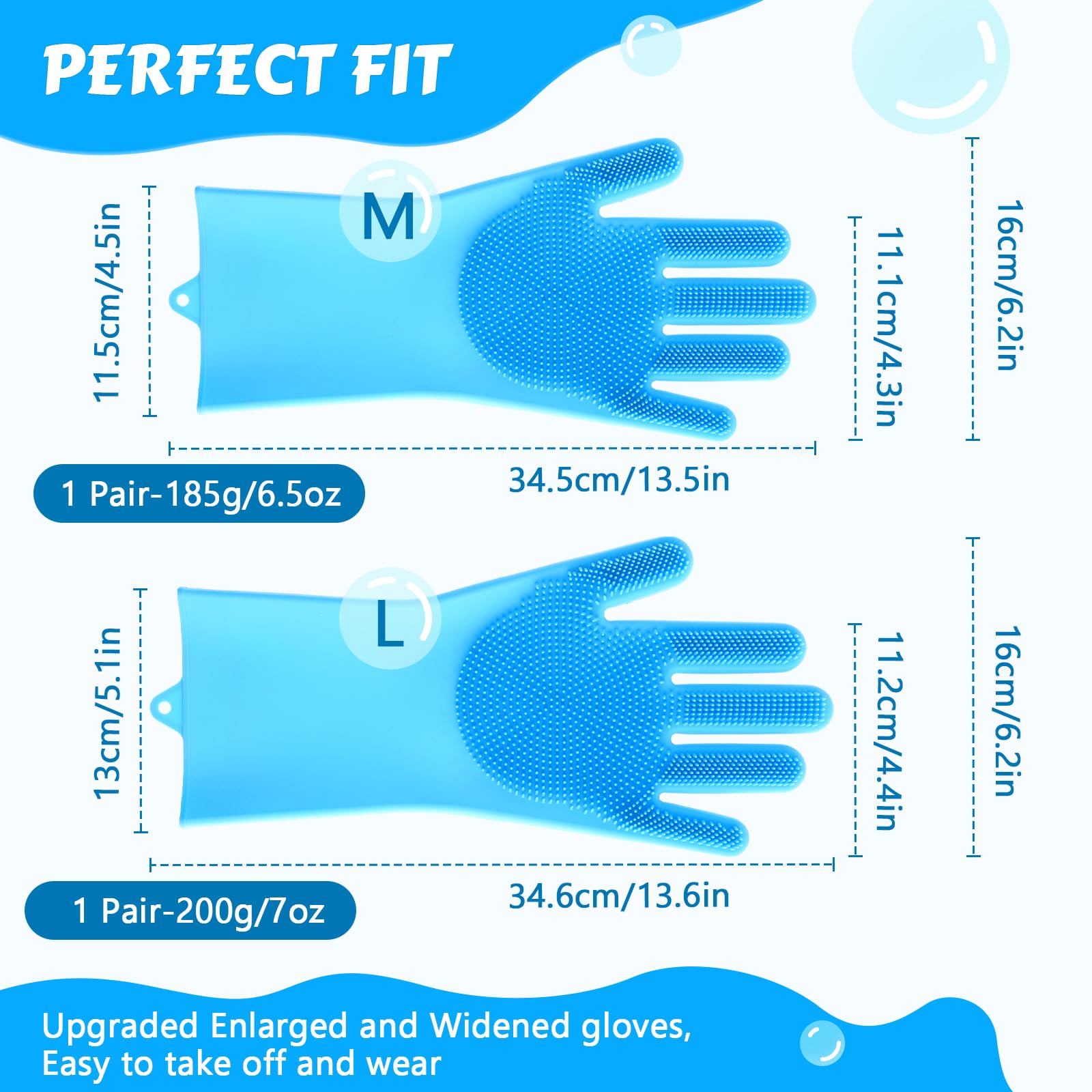 Pecute Silicone Pet Grooming Gloves for Washing Cats Dogs Bath Brush