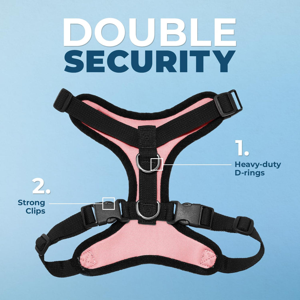 Voyager Step-in Lock Dog Harness - Pink/Black Trim, Medium