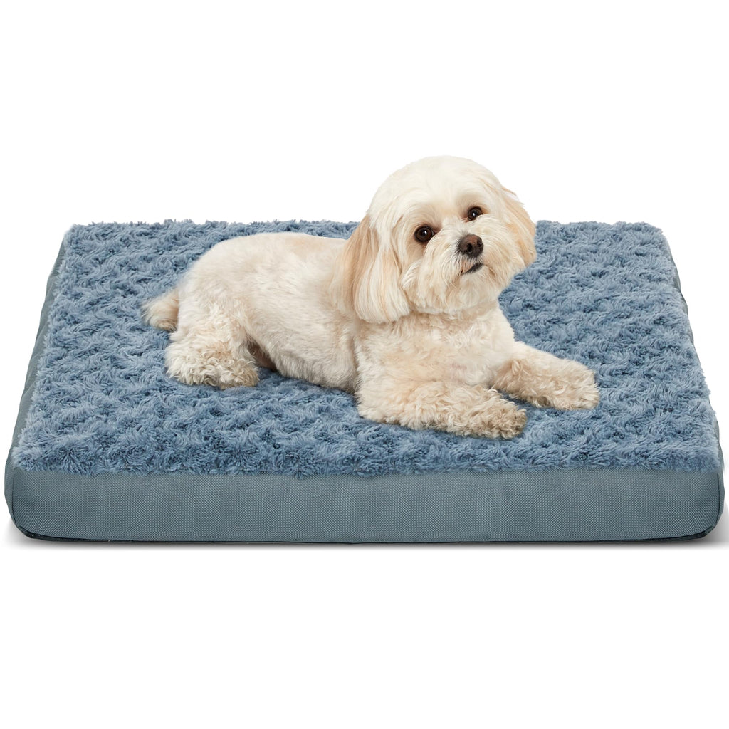 Orthopedic Dog Beds for Crate with Removable Washable Cover Egg-Crate Foam Pet Pad Mat with Anti-Slip Bottom,Waterproof Dog Beds Large Sized，40x30 Inch