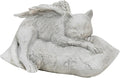 Holiberty Cat Angel Figurine Memorial Pet Stone Statue - Garden Grave Monument Marker Decor - Polyresin Dog Angel Figures Tombstone Sculpture Ornament - Loss of Kitten Sympathy Gift