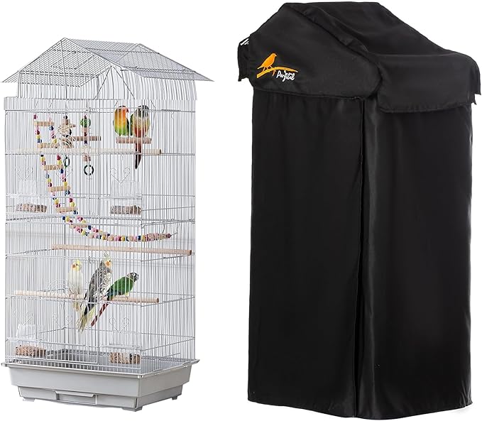 Perfitel Small Black Good Night Blackout Bird Cage Cover(18 x 14 x 40inch)