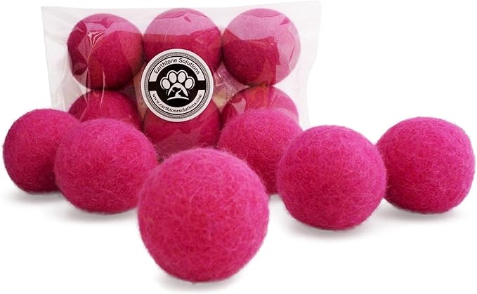Earthtone Solutions Wool Cat Toys - Felt Cat Toy Balls for Small Pet Fetch and Play - Eco Friendly Quiet Wool Ball Cat Toy for Cats and Kittens - 6 PCS Choose Your Colors (Aqua)